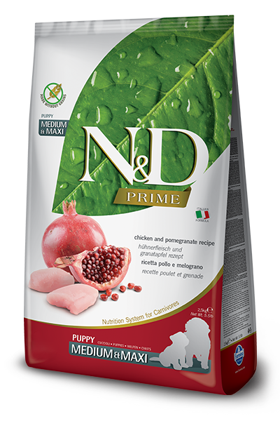 Farmina N&D Natural and Delicious Grain Free Maxi Puppy Chicken & Pomegranate Dry Dog Food