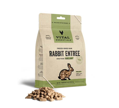 Vital Essentials Freeze-Dried Raw Rabbit Entrée Mini Nibs Dog Food