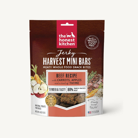 The Honest Kitchen Jerky Harvest Mini Bars Chicken Recipe With Apples & Blueberries Dog Treat