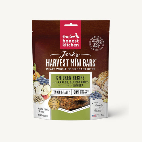 The Honest Kitchen Jerky Harvest Mini Bars Chicken Recipe With Apples & Blueberries Dog Treat