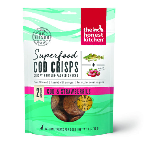 The Honest Kitchen Superfood Cod Crisps Cod & Blueberry Natural Dog Treats