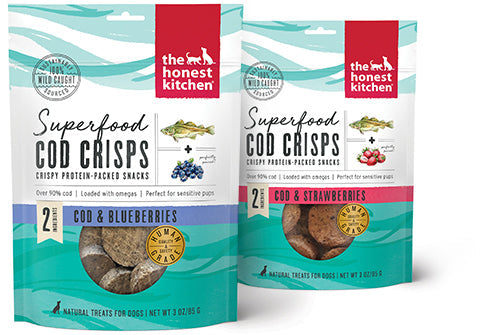 The Honest Kitchen Superfood Cod Crisps Cod & Blueberry Natural Dog Treats