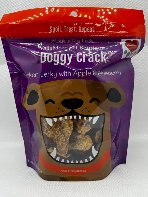 WaggMore Pet Boutique Doggy Crack Chicken Jerky with Apple & Blueberry Dog Treats